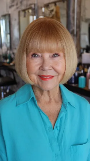 Chic Golden Bob with Soft Rounded Edges