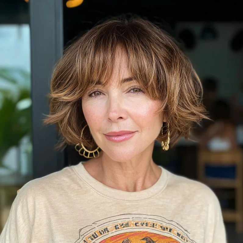 Chic Layered Bob with Face-Framing Bangs