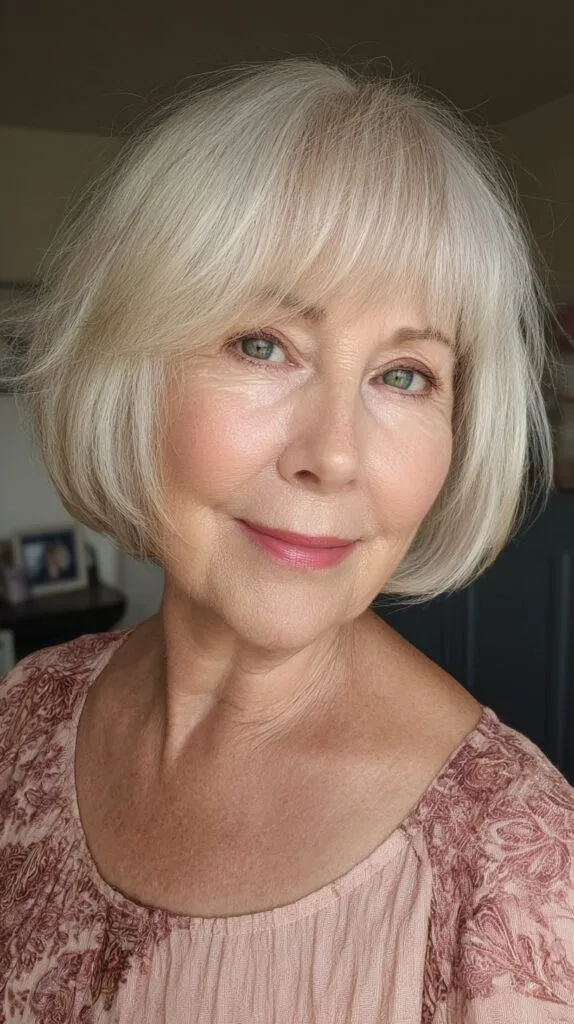 Chic Layered Bob with Flattering Fringed Bangs