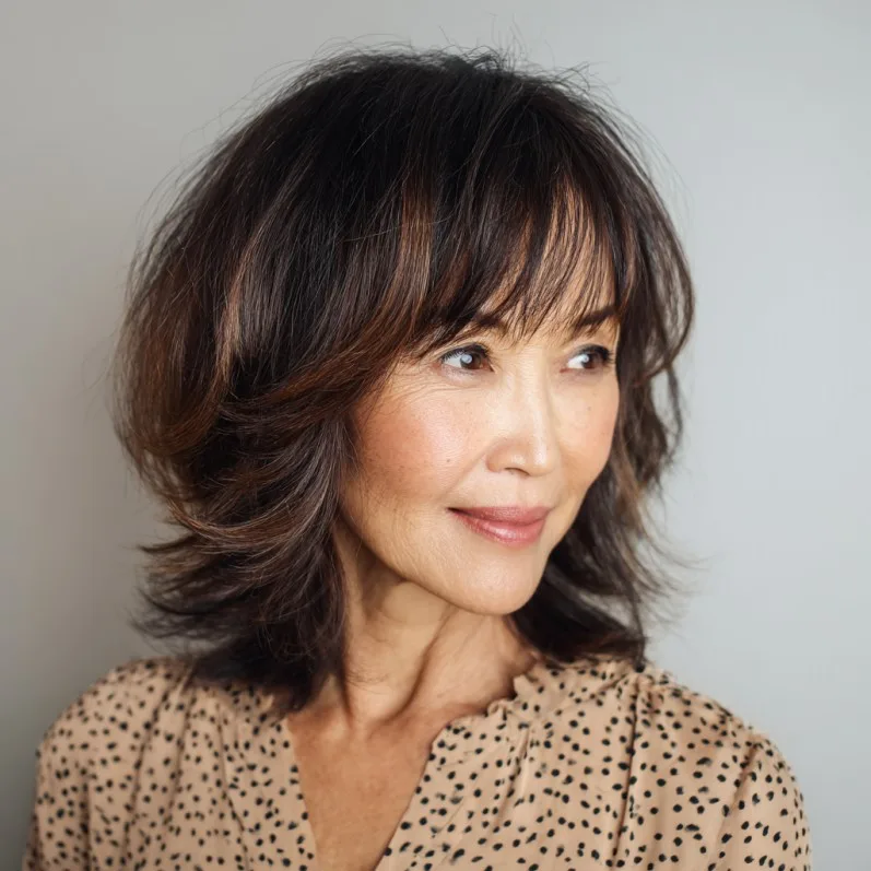 Chic Layered Bob with Subtle Highlights