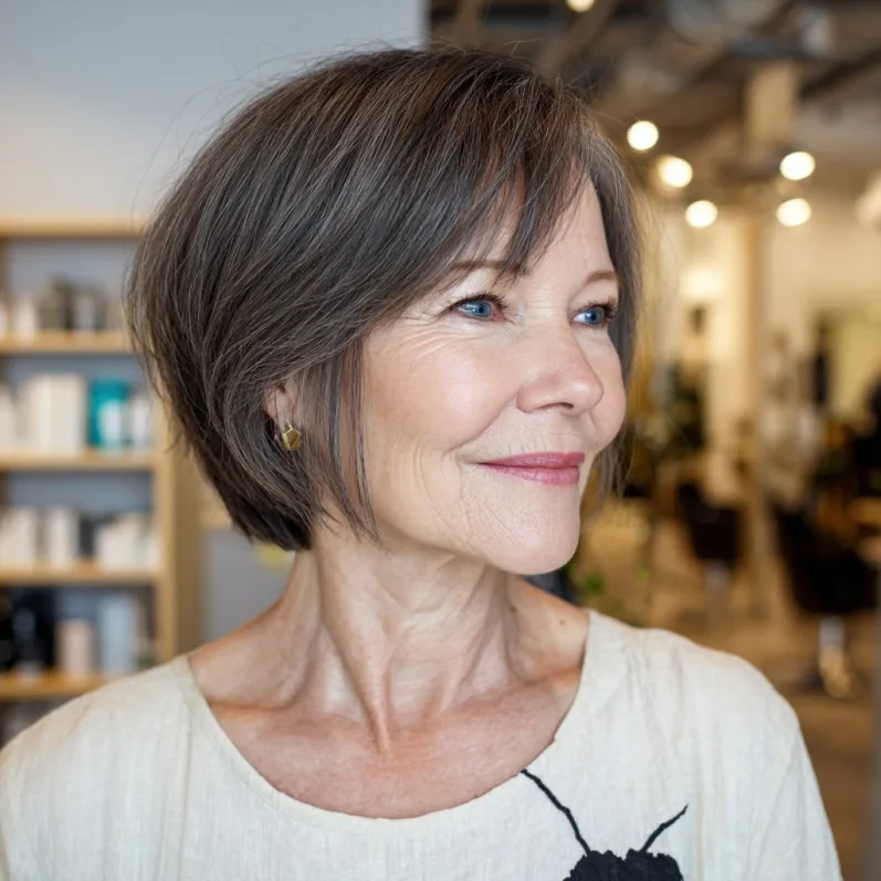 Chic Layered Bob with Subtle Side Bangs