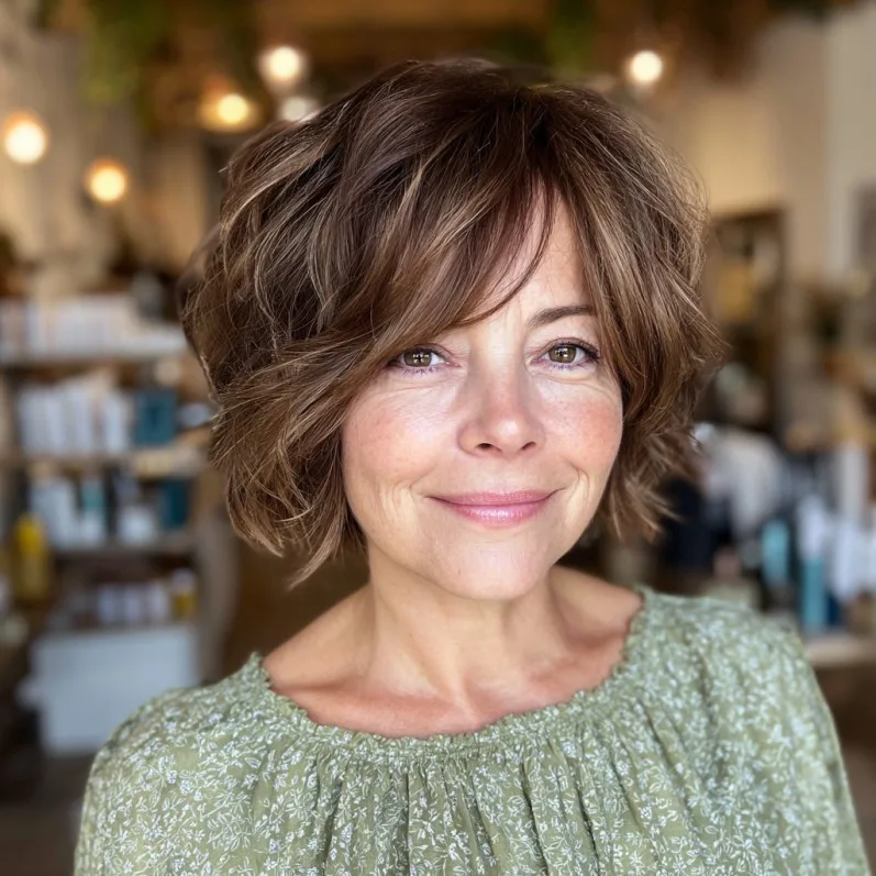 Chic Layered Bob with Textured Waves
