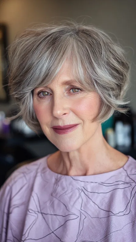 Chic Layered Jagged Bob with Soft Waves