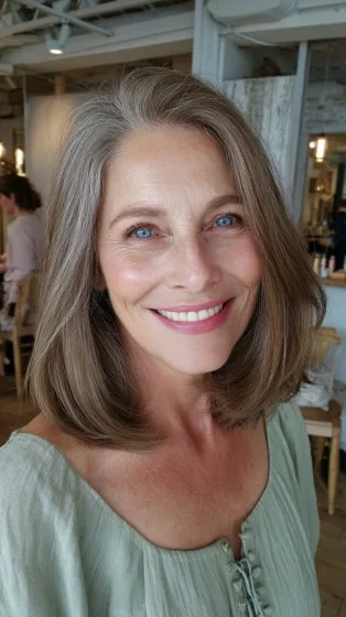 Chic Layered Midi Bob with Natural Movement