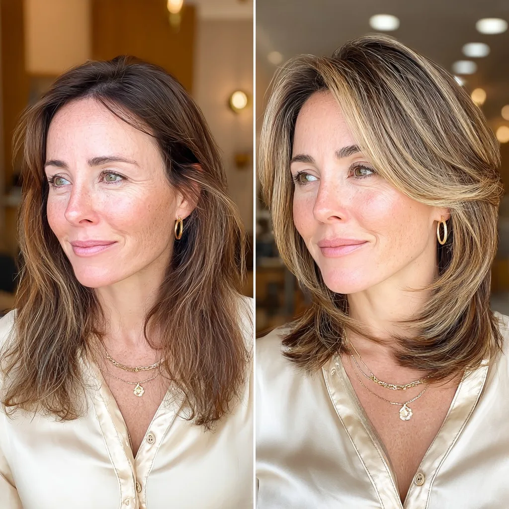 Chic Layered Shoulder-Length Cut with Dimensional Highlights