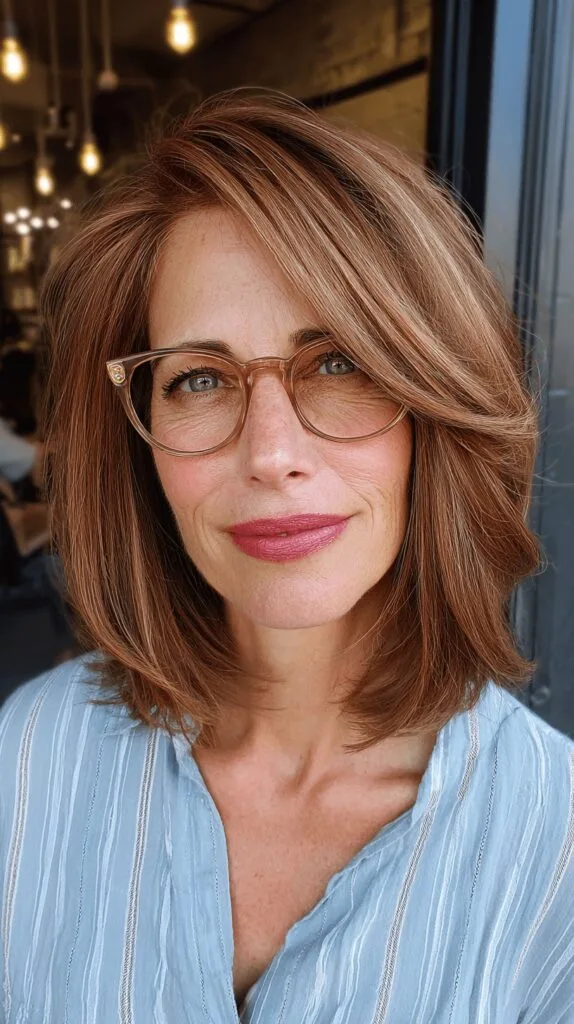 Chic Layered Shoulder-Length Cut with Subtle Highlights