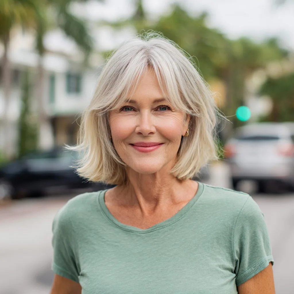 Chic Light Blonde Bob with Subtle Textured Layers