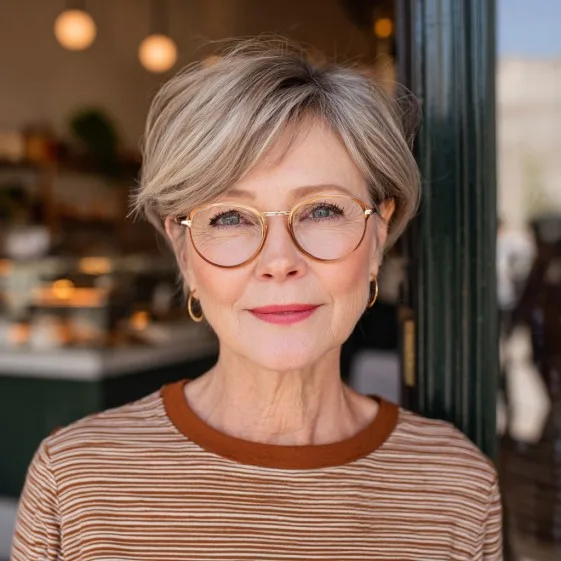 Chic Light Blonde Pixie Cut with Soft Layers