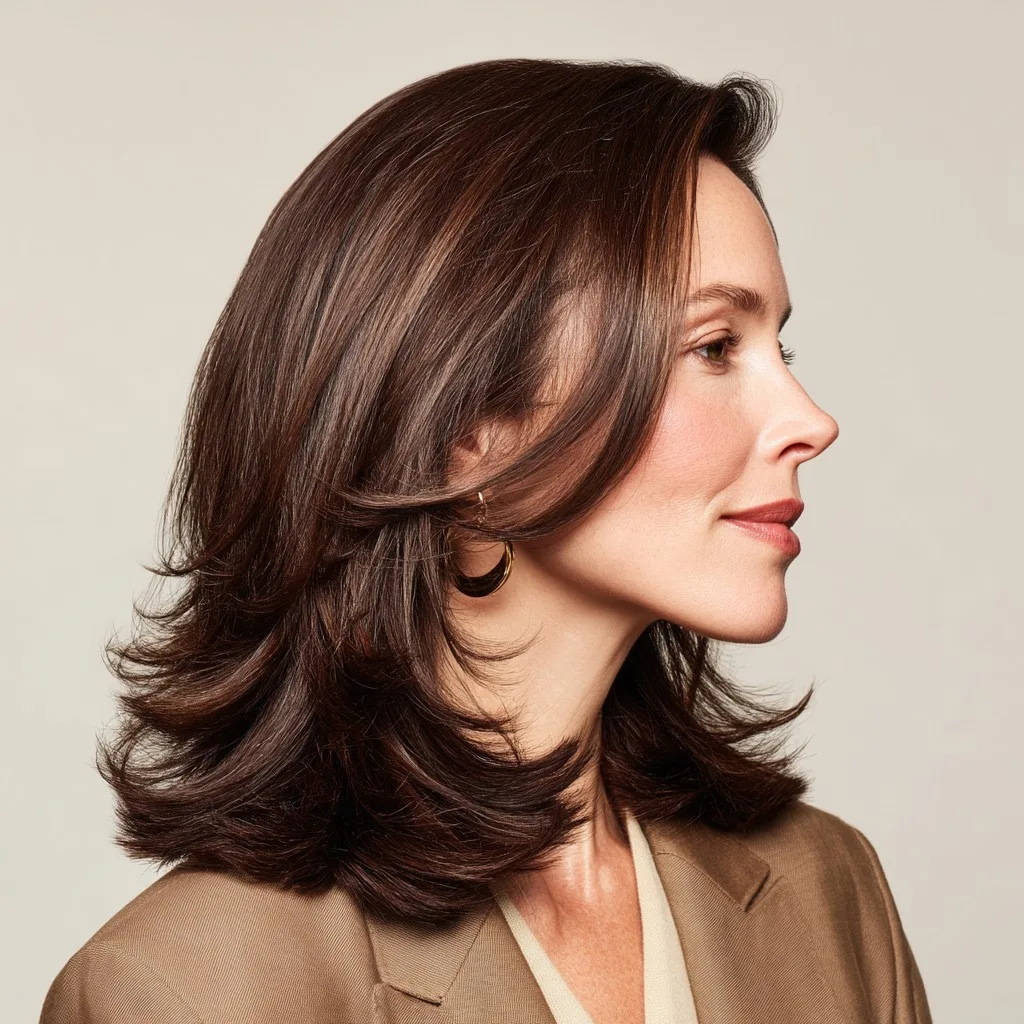 Chic Mid-Length Layered Cut with Soft Volume