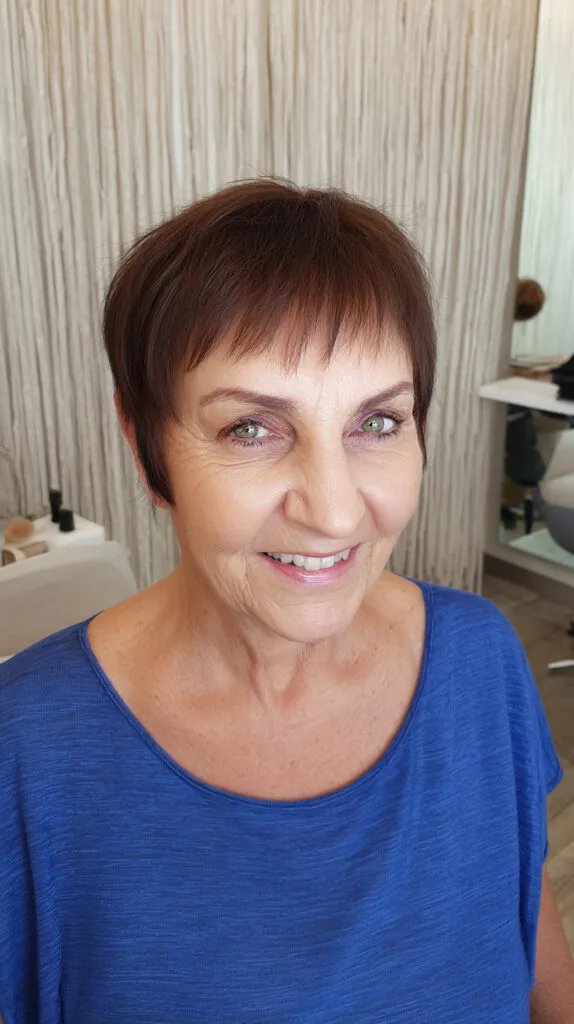 Chic Rich Chocolate Brown Pixie Cut with Soft Bangs