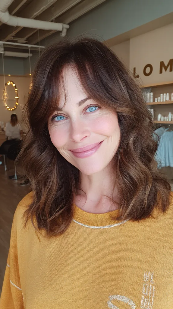 Chic Rich Chocolate Brown Waves with Soft Face-Framing Layers