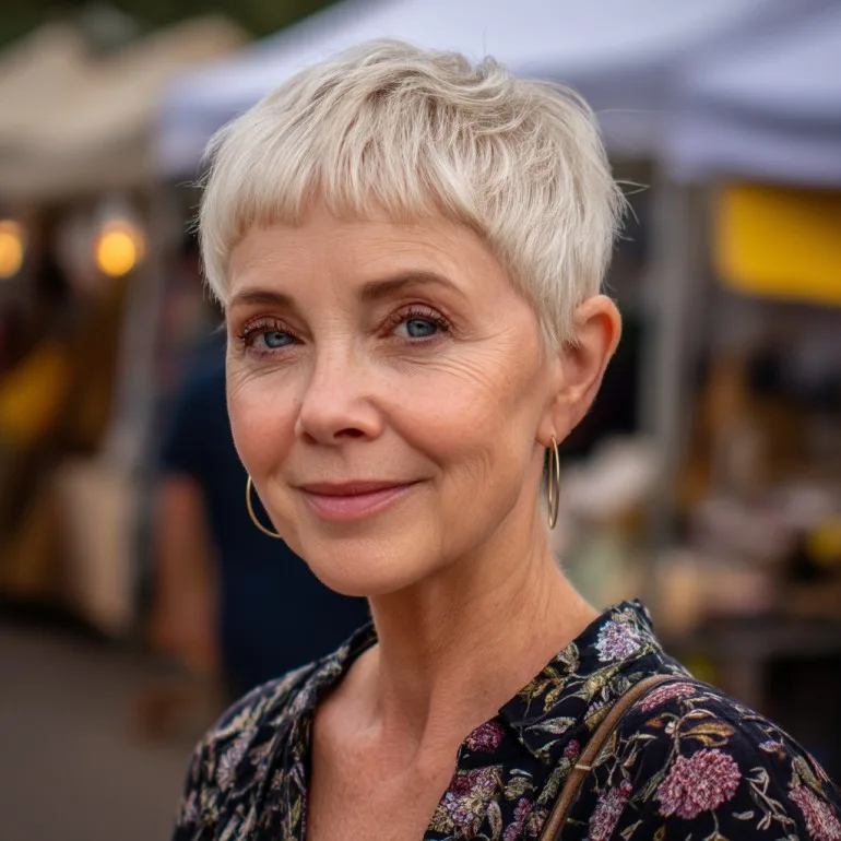 Chic Short Pixie Cut with Subtle Fringe