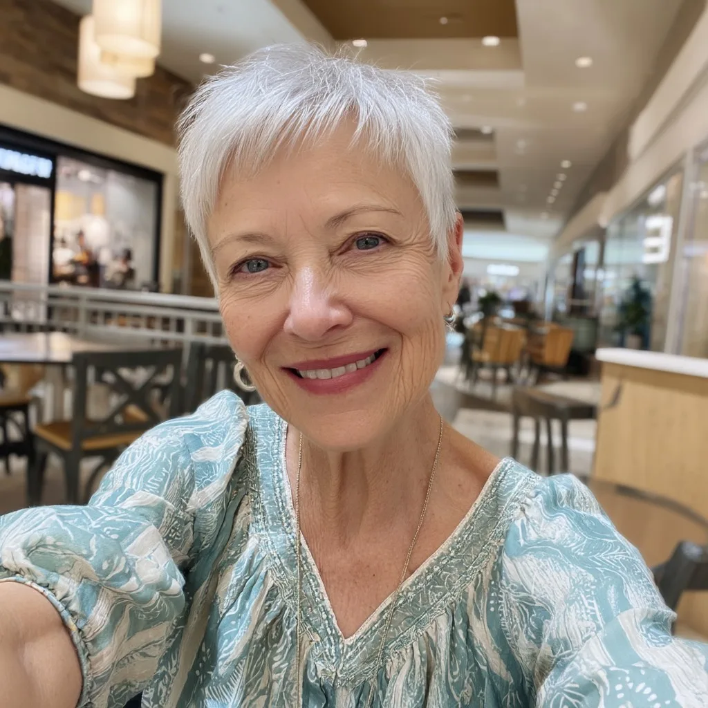 Chic Short Silver Pixie Cut