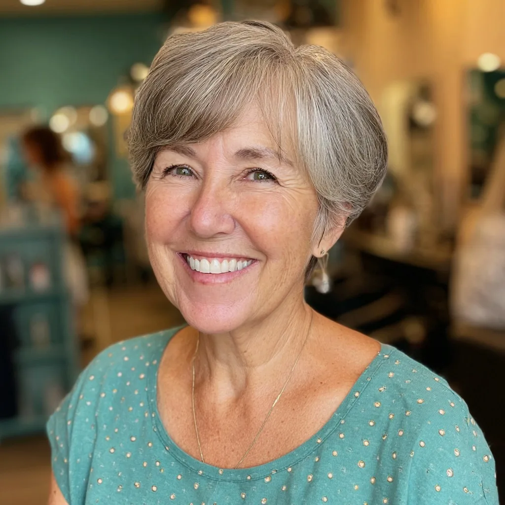 Chic Short Textured Cut with Subtle Highlights