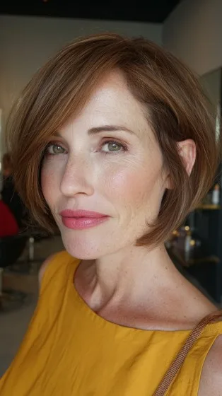 Chic Side-Parted Bob with Subtle Volume