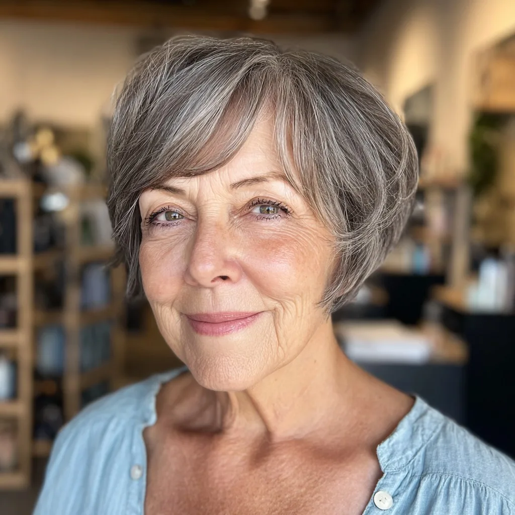 Chic Silver Bixie Shag with Soft Volume