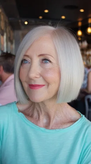 Chic Silver Bob with Subtle Layers