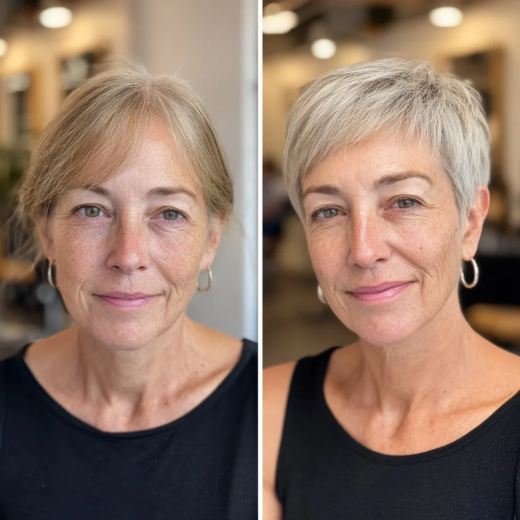 Chic Silver Textured Pixie with Soft Layers