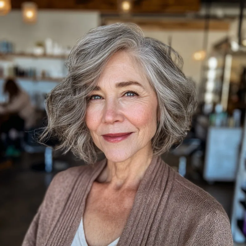 Chic Soft Draped Bob with Playful Volume