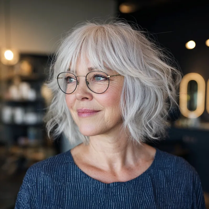 Chic Soft Layered Bob with Wispy Bangs