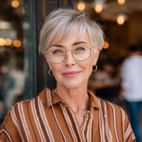 Chic Soft Textured Pixie with Subtle Highlights