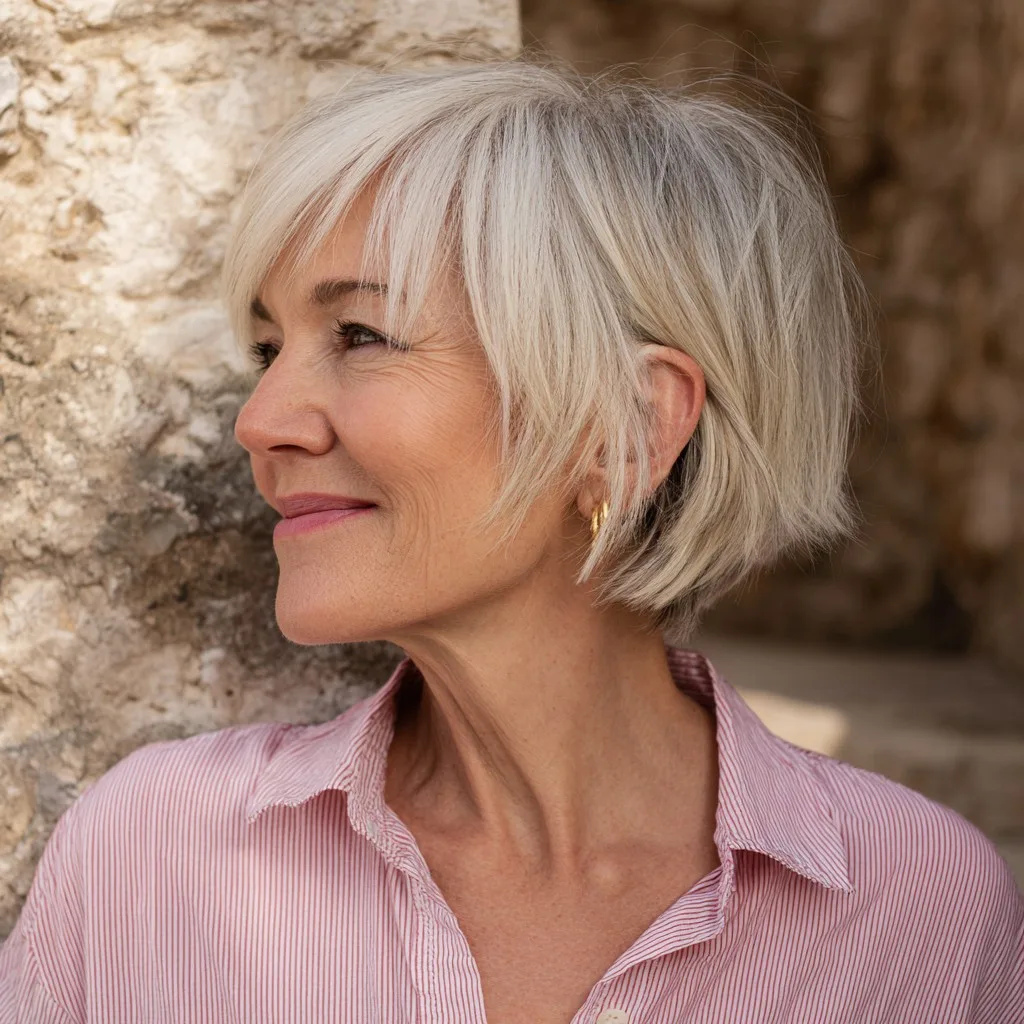 Chic Textured Bixie Shag with Face-Framing Layers