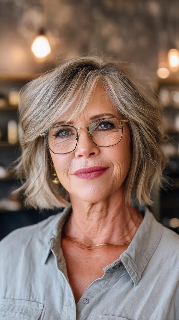 Chic Textured Bob with Flattering Side-Swept Bangs