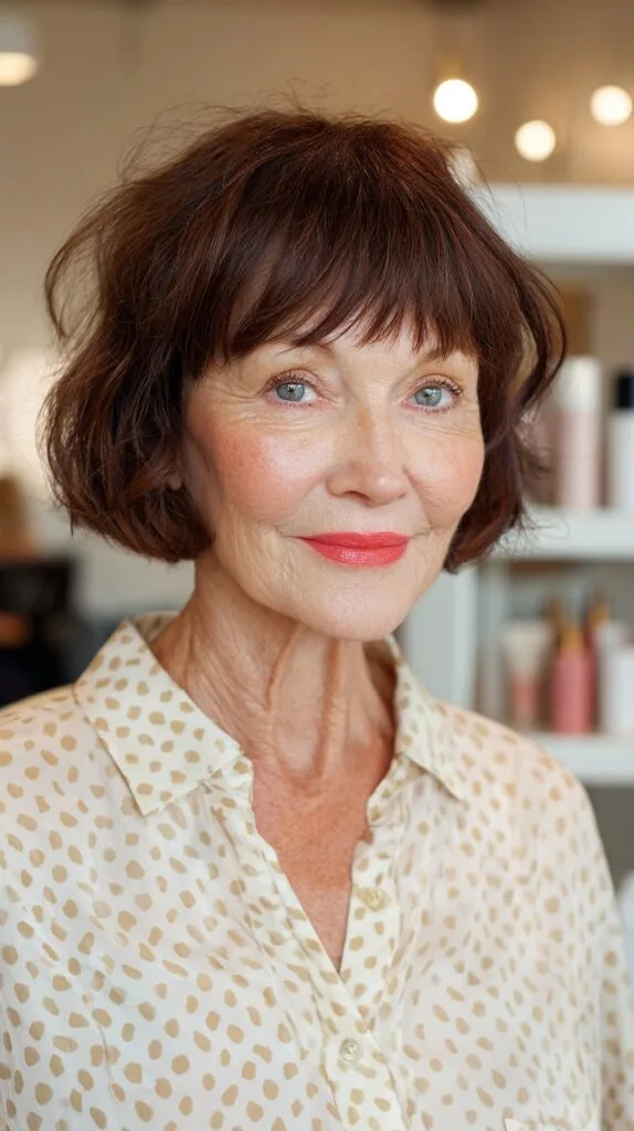 Chic Textured Bob with Soft Bangs