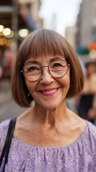 Chic Textured Bob with Soft Bangs