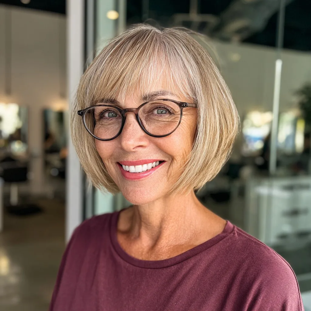 Chic Textured Bob with Soft Bangs