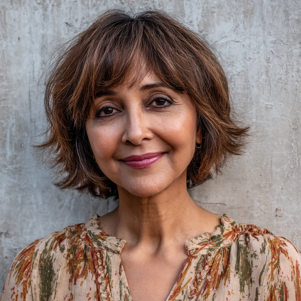 Chic Textured Bob with Soft Wispy Layers