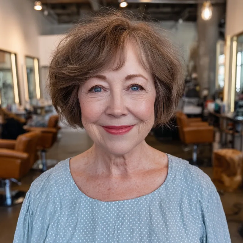 Chic Textured Draped Bob with Soft Volume