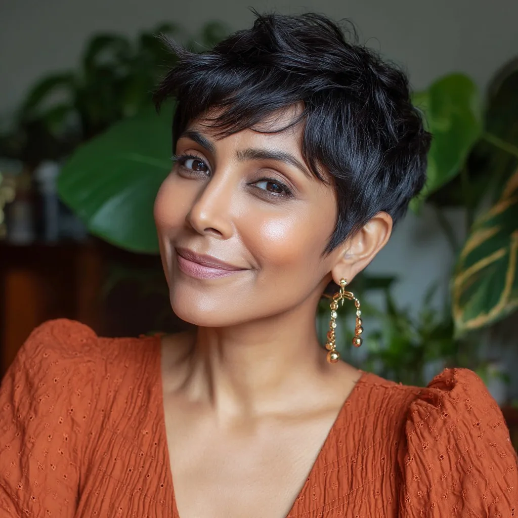 Chic Textured Long Pixie Cut with Soft Layers