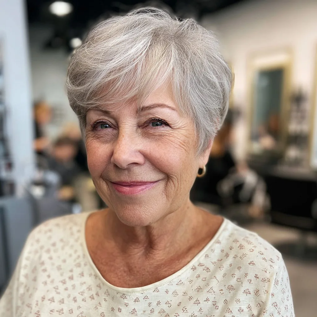 Chic Textured Pixie with Effortless Long Bangs
