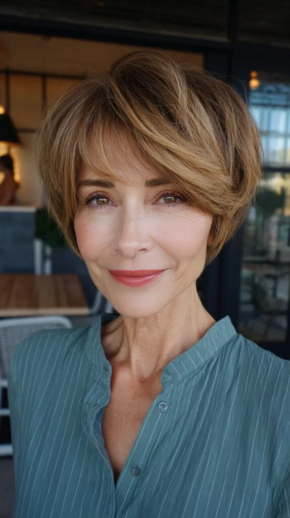 Chic Textured Short Bob with Feathered Layers
