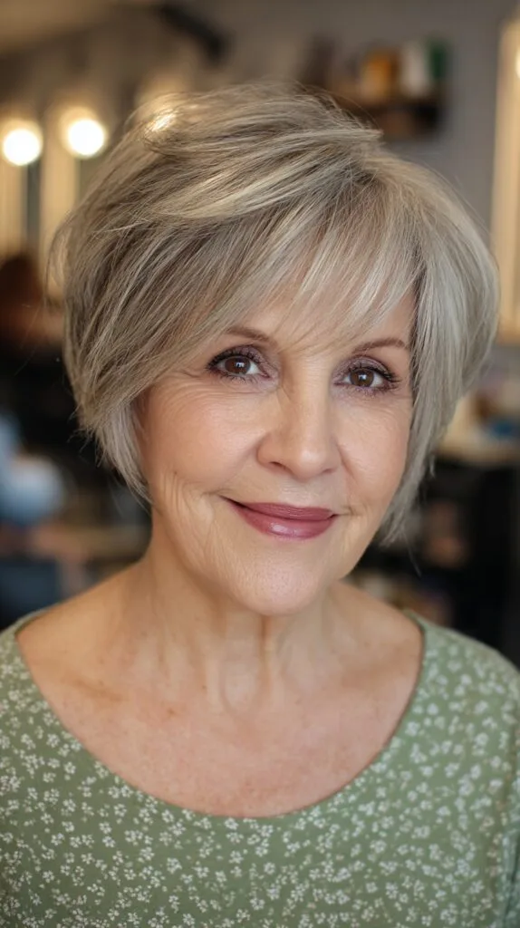 Chic Textured Short Bob with Soft Bangs
