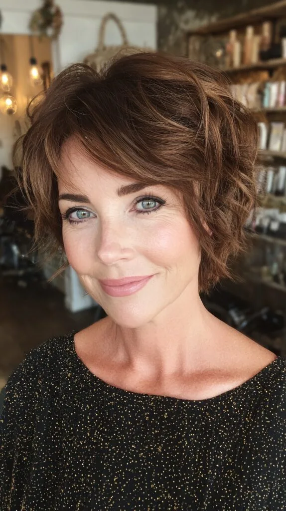 Chic Textured Short Crop with Soft Waves