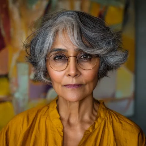 Chic Textured Silver Bob with Soft Volume