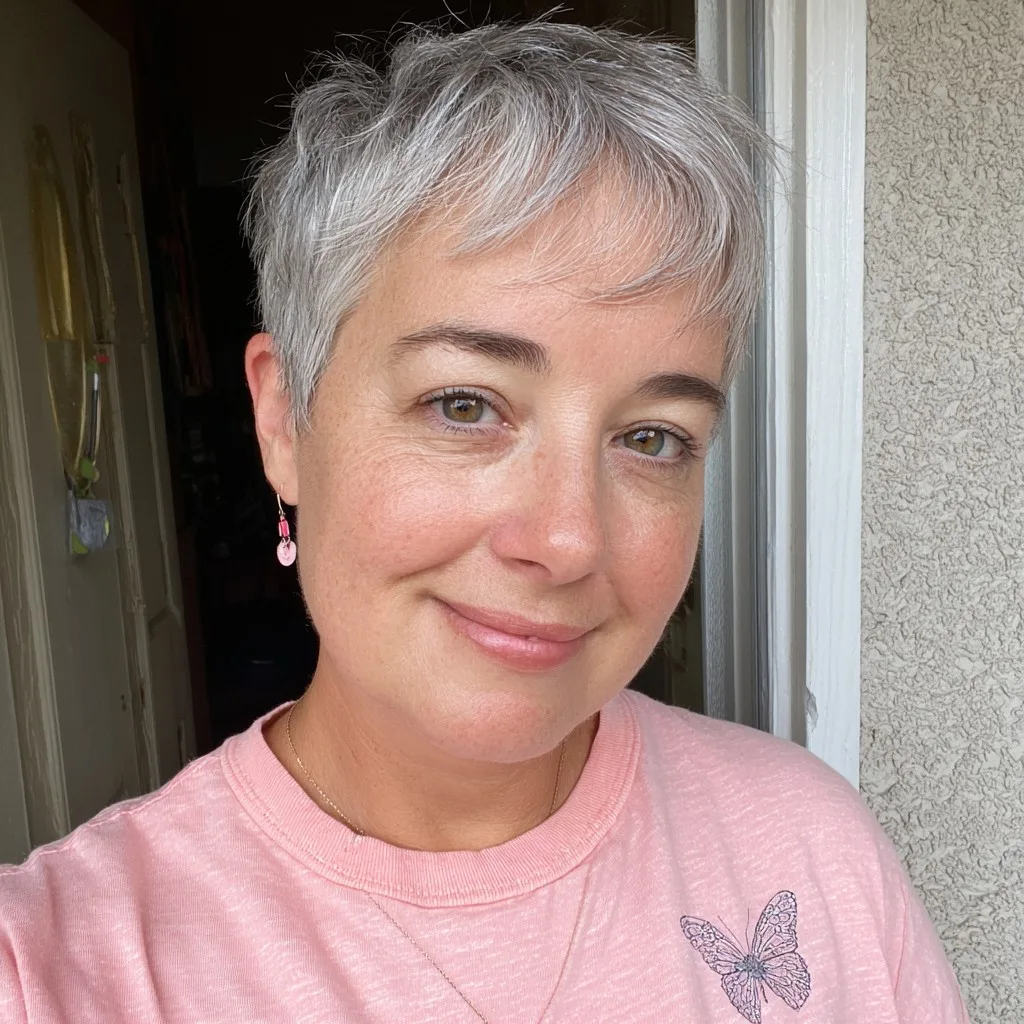 Chic Textured Silver Crop with Soft Edges
