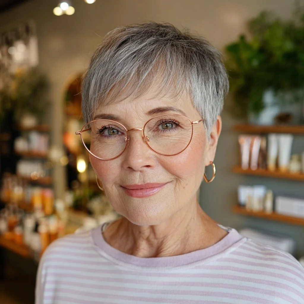 Chic Textured Silver Pixie Cut with Subtle Layers