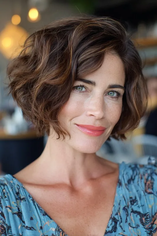 Chic Wavy Wedge Bob with Soft Volume
