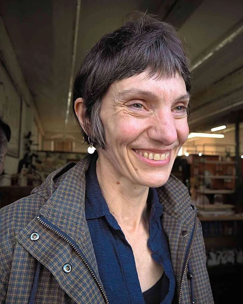 Choppy Bixie Cut with Short Airy Bangs on Ladies Aged 70