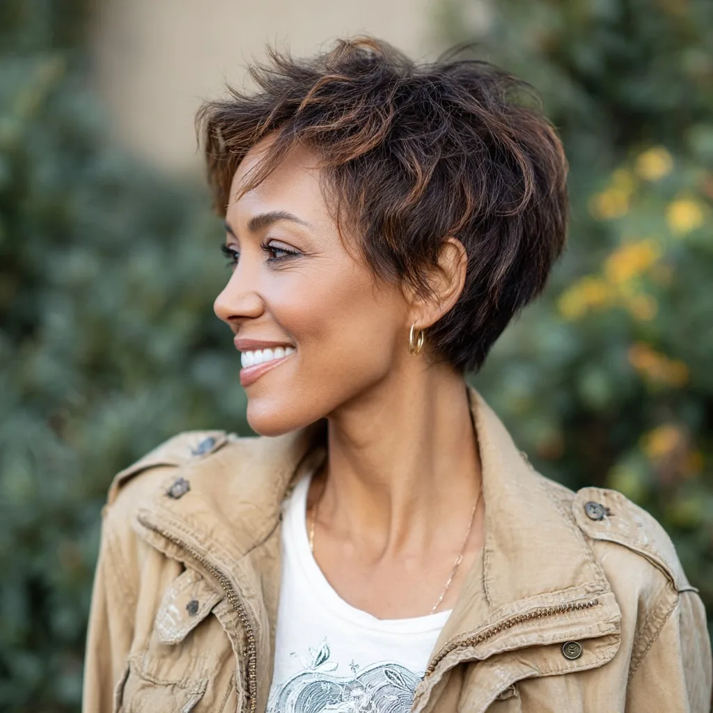 Choppy Long Pixie Cut with Soft Waves