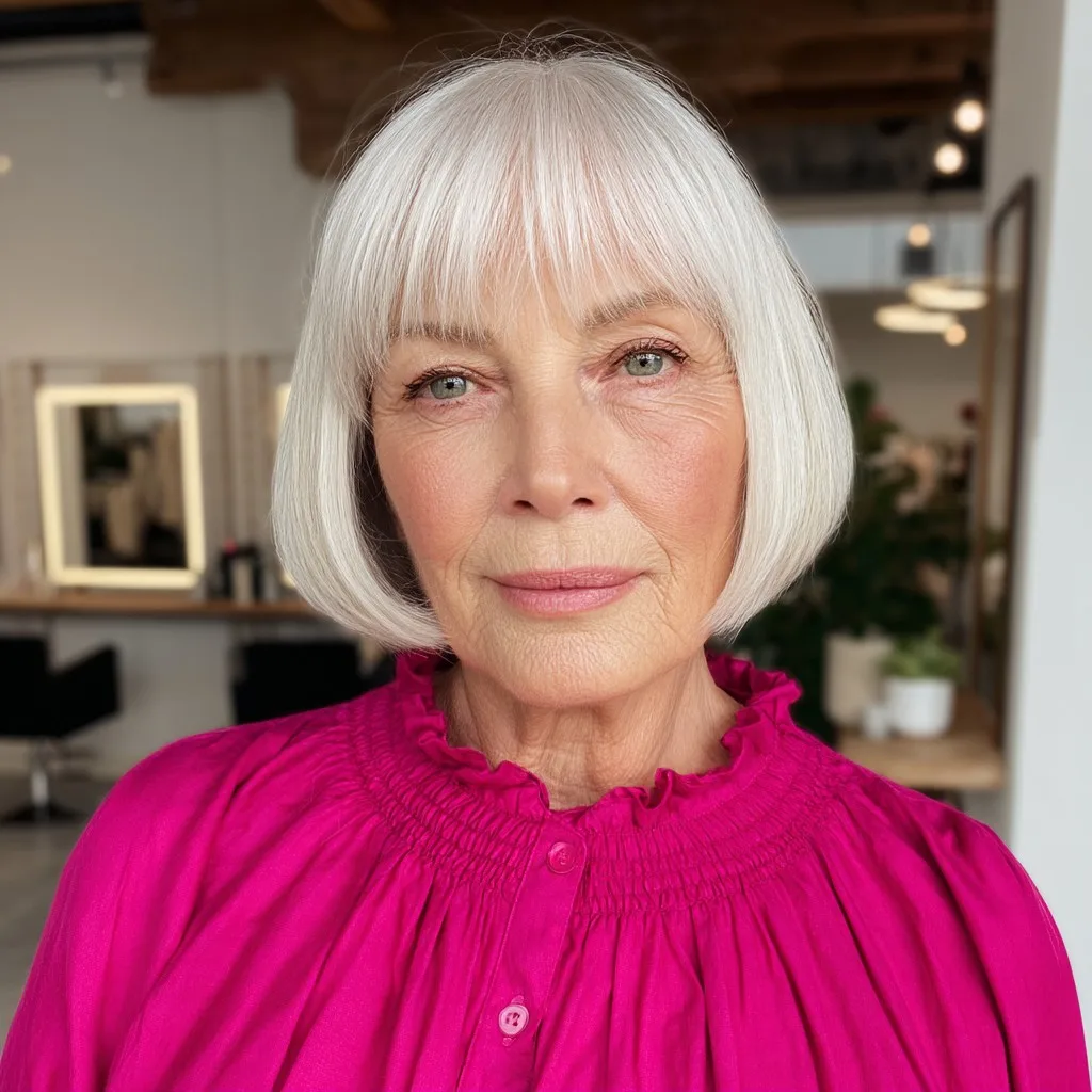 Classic Blunt Bob with Subtle Bangs