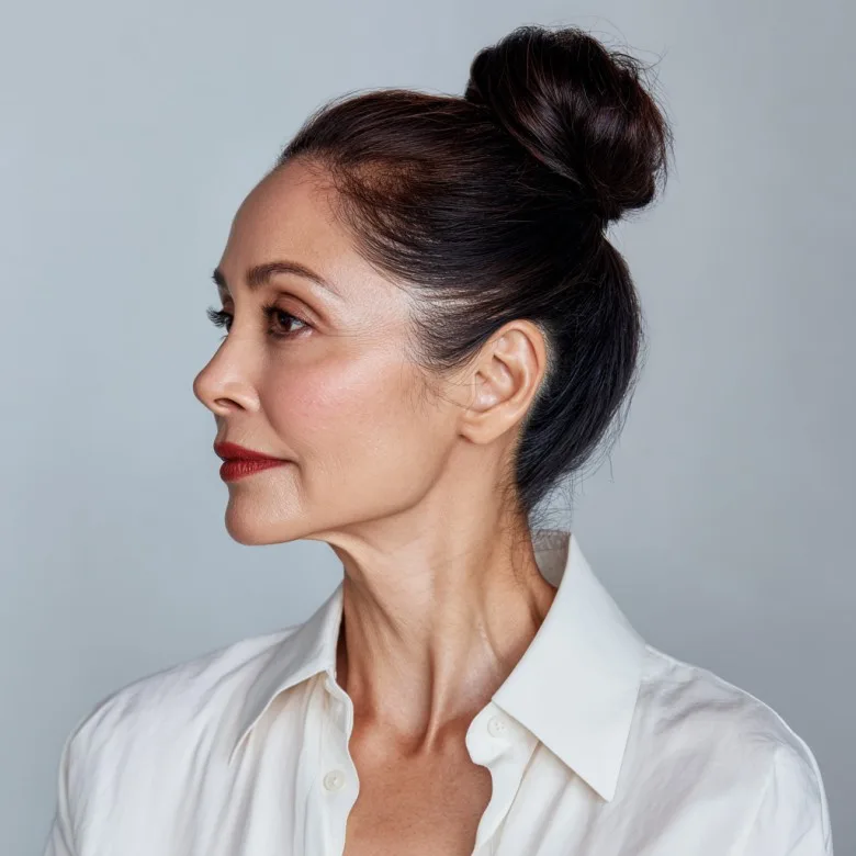 Classic High Bun with Smooth Texture