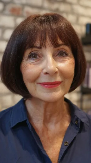 Classic Rounded Bob with Soft Bangs