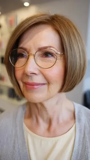 Classic Rounded Bob with Subtle Layers