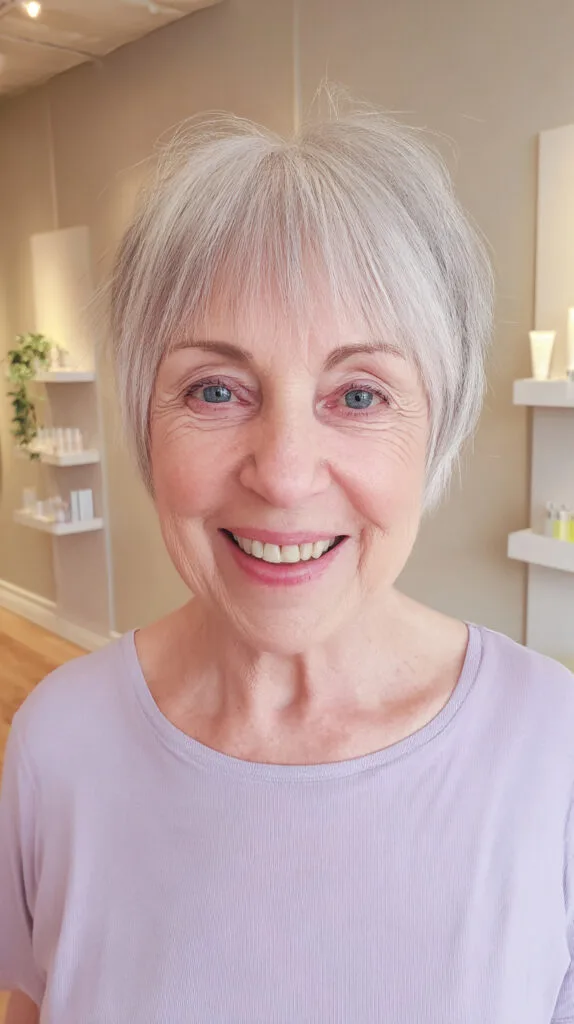 Classic Short Cut with Wispy Bangs for a Timeless Look