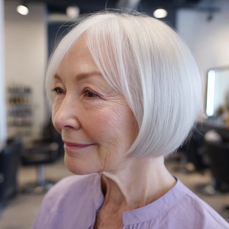 Classic Silvery Bob with Soft Edges