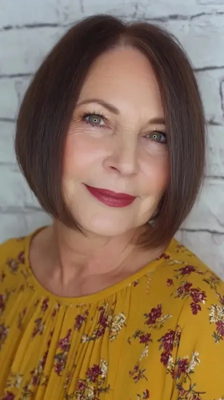 Classic Smooth Micro Bob with Subtle Side Part